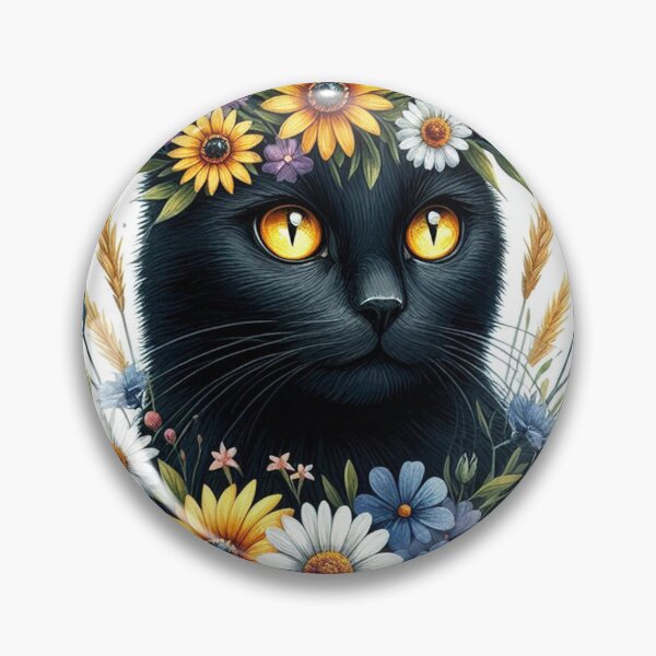 Artikelvorschau, Klimt Schwarze Katze mit Wildblumen entworfen und verkauft von clintang.