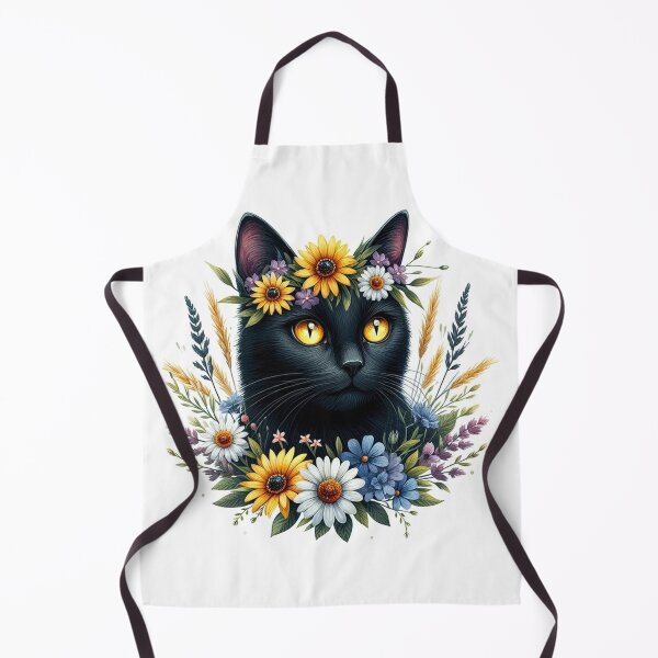 Item preview, Klimt Black Cat with Wild Flowers designed and sold by clintang.