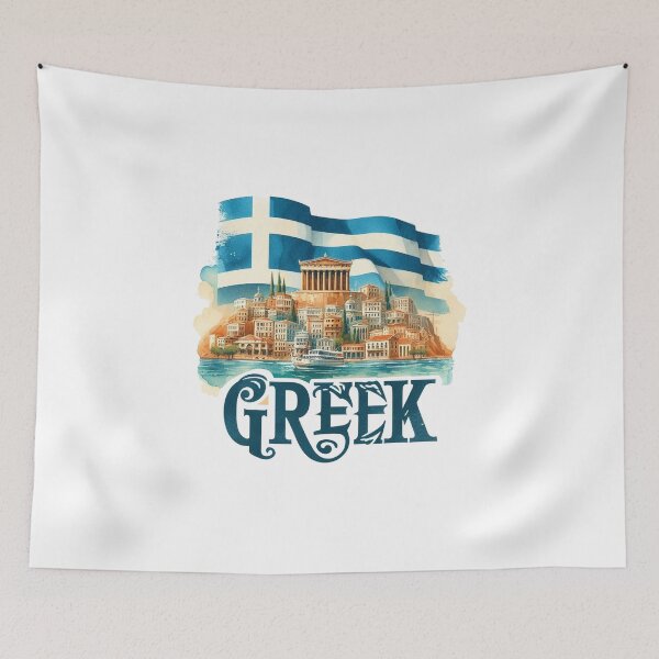 Item preview, Greek Flag Map Sticker designed and sold by clintang.