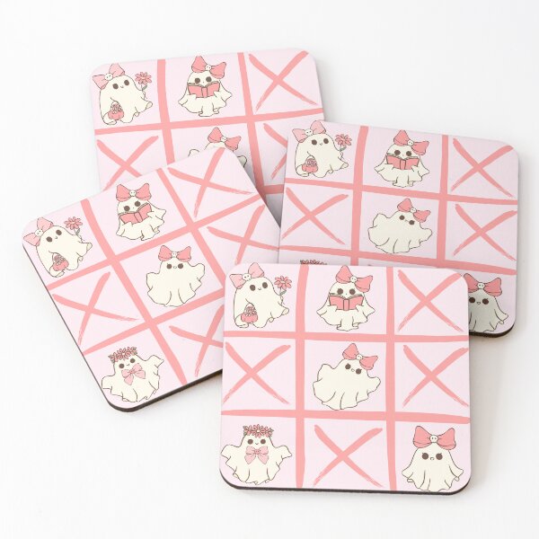Item preview, Cute Pink Ghost Tic Tac Toe Game designed and sold by KolorellaS.
