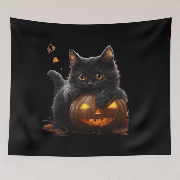Item preview, Kitten on a Pumpkin for Halloween. designed and sold by Kyumi12.