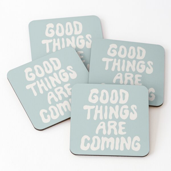 Item preview, Good Things Are Coming Soft Aqua designed and sold by Me And The Moon.