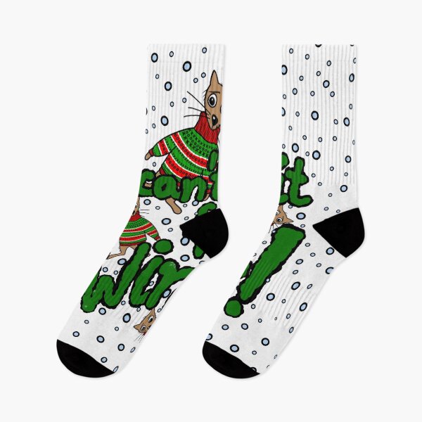 Item preview, The inscription reads: "I can't wait for winter!" Around it there are little kittens dressed in Christmas sweaters and falling snow.2 designed and sold by My-fake-places.