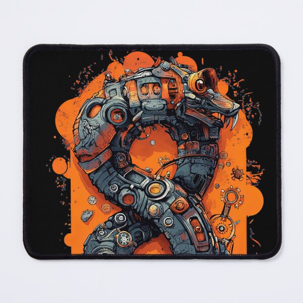 Item preview, Steampunk Mechanical Snake on Vibrant Abstract designed and sold by LoveLaxmi Arts.