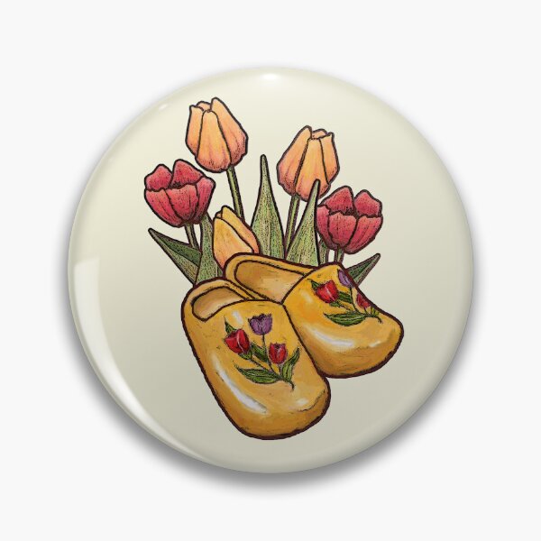 Item preview, Dutch Wooden Shoes, Klompen, with Tulips, Flowers, Holland, Illustration designed and sold by JoyfulWhimsy.