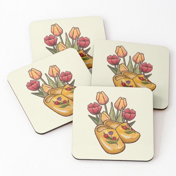 Item preview, Dutch Wooden Shoes, Klompen, with Tulips, Flowers, Holland, Illustration designed and sold by JoyfulWhimsy.