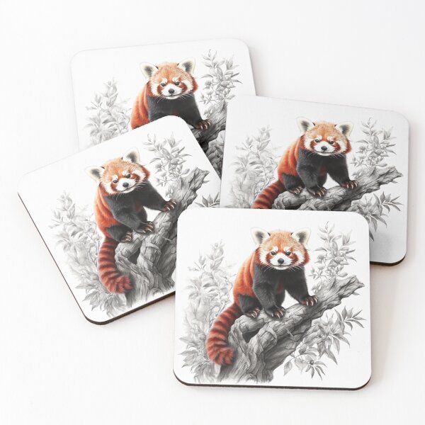 Item preview, Black and white Red Panda pencil drawing designed and sold by Pencil-Art.