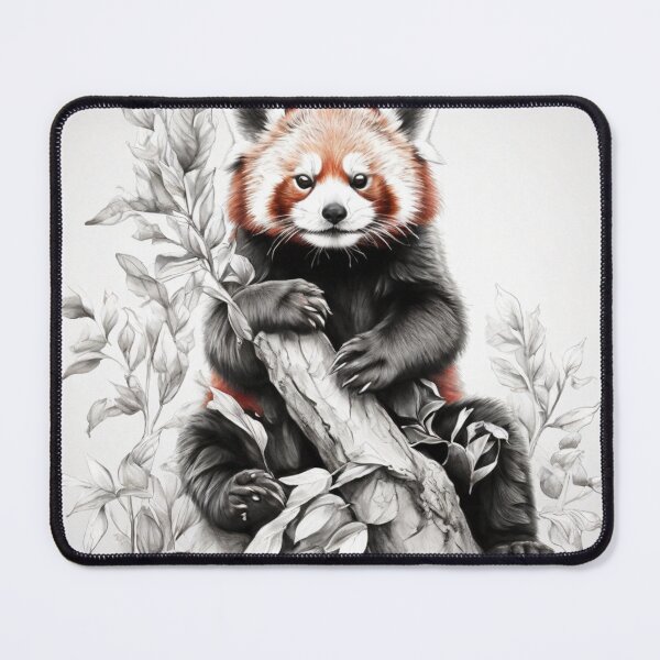 Item preview, Black and white Red Panda pencil drawing designed and sold by Pencil-Art.