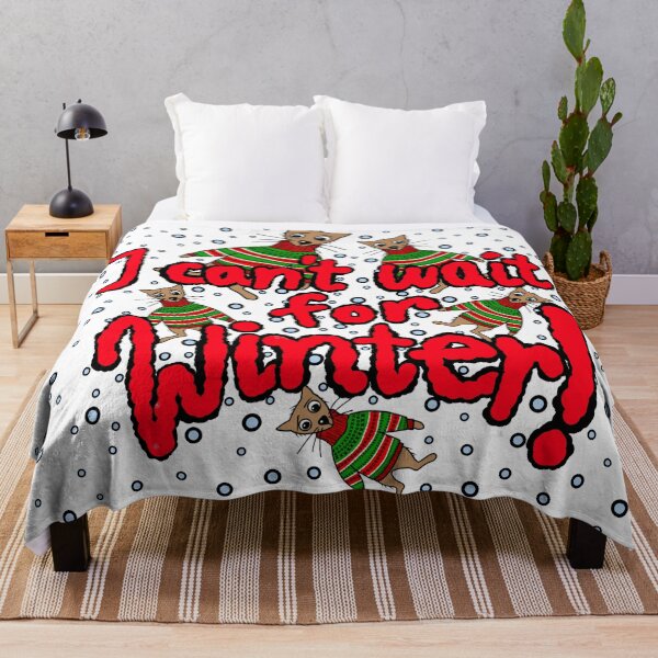 Item preview, The inscription reads: "I can't wait for winter!" Around it there are little kittens dressed in Christmas sweaters and falling snow.6 designed and sold by My-fake-places.