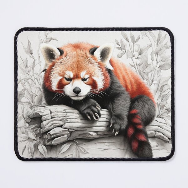 Item preview, Black and white Red Panda pencil drawing designed and sold by Pencil-Art.