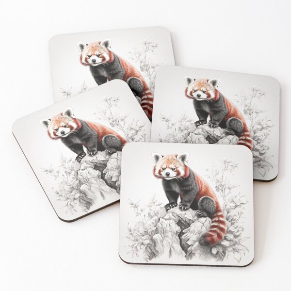 Item preview, Black and white Red Panda pencil drawing designed and sold by Pencil-Art.