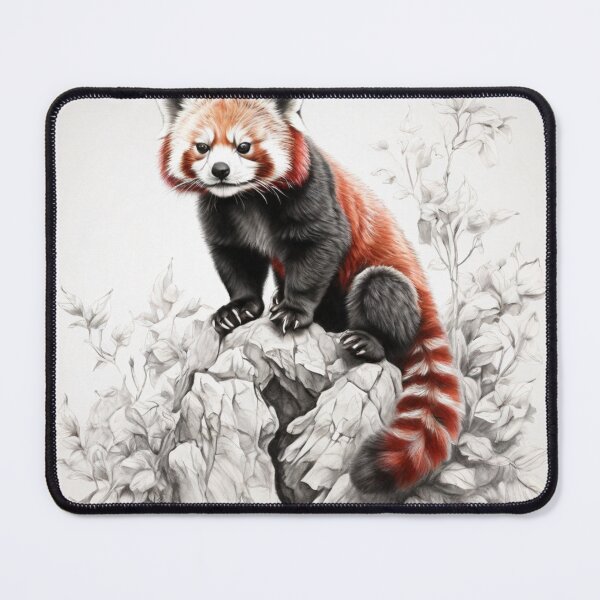Item preview, Black and white Red Panda pencil drawing designed and sold by Pencil-Art.