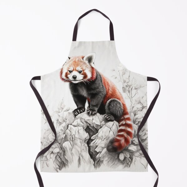 Item preview, Black and white Red Panda pencil drawing designed and sold by Pencil-Art.