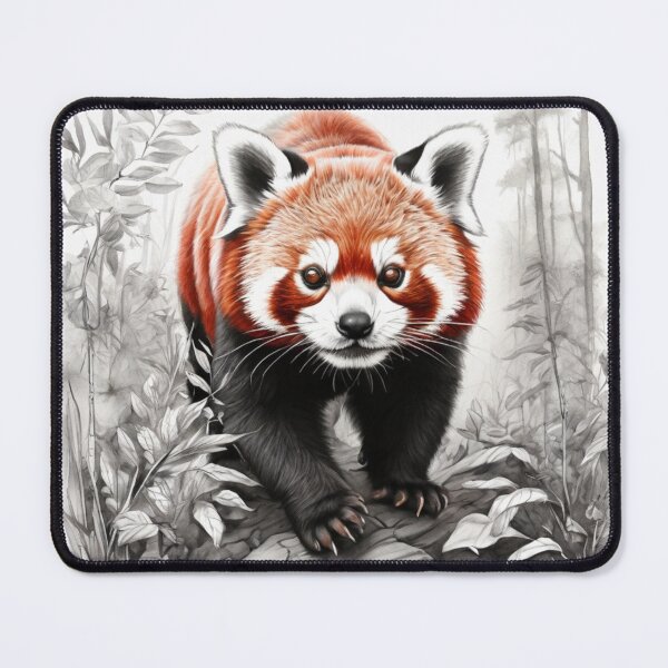 Item preview, Black and white Red Panda pencil drawing designed and sold by Pencil-Art.