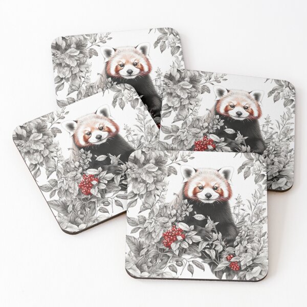 Item preview, Black and white Red Panda pencil drawing designed and sold by Pencil-Art.