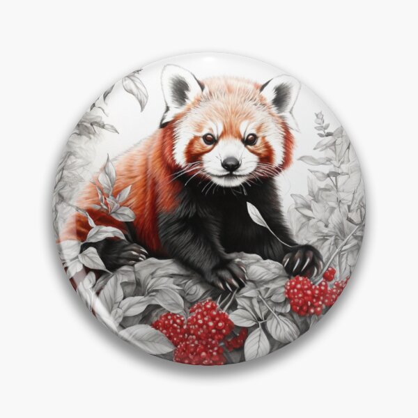 Item preview, Black and white Red Panda pencil drawing designed and sold by Pencil-Art.