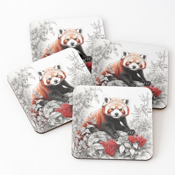 Item preview, Black and white Red Panda pencil drawing designed and sold by Pencil-Art.