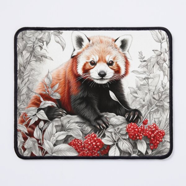 Item preview, Black and white Red Panda pencil drawing designed and sold by Pencil-Art.