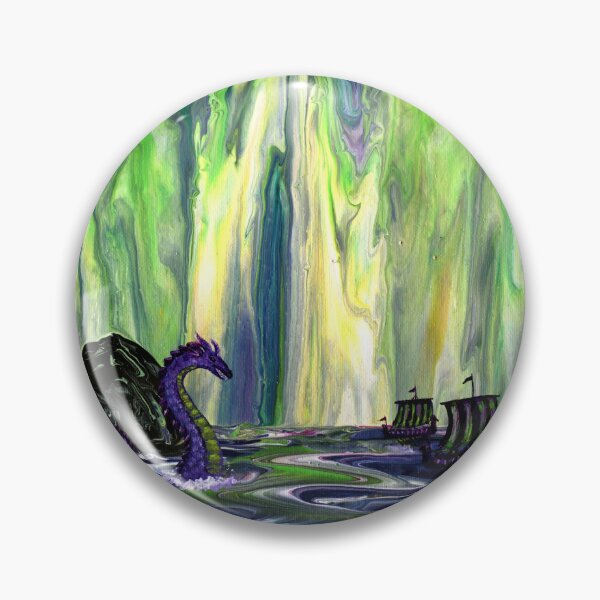 Item preview, The Serpent Stirs - Sea Serpent in Northern Lights designed and sold by BreezyZen.