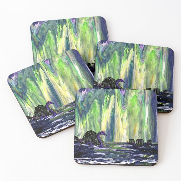 Item preview, The Serpent Stirs - Sea Serpent in Northern Lights designed and sold by BreezyZen.