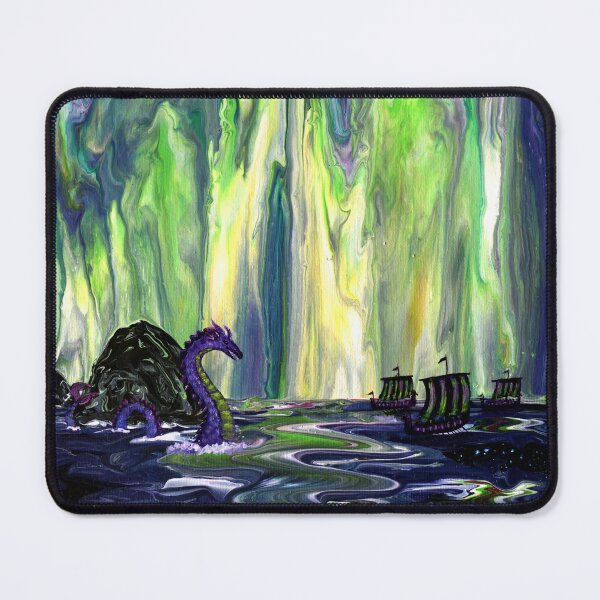 Item preview, The Serpent Stirs - Sea Serpent in Northern Lights designed and sold by BreezyZen.