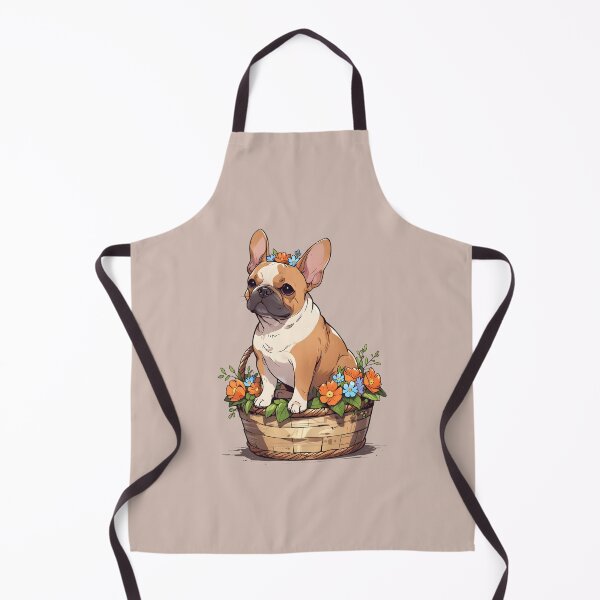 Item preview, Cute French Bulldog in a basket with flowers crown  designed and sold by puppypastel.