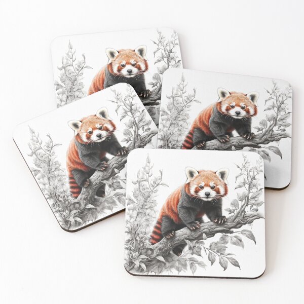 Item preview, Black and white Red Panda pencil drawing designed and sold by Pencil-Art.