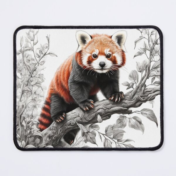 Item preview, Black and white Red Panda pencil drawing designed and sold by Pencil-Art.