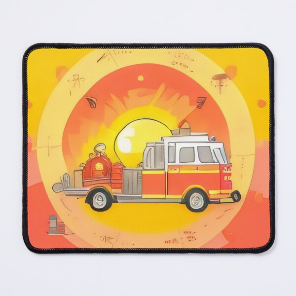 Item preview, Vintage Fire Truck Art Print – Retro Rescue Scene with Bold Colors designed and sold by Pastel-Pulse.