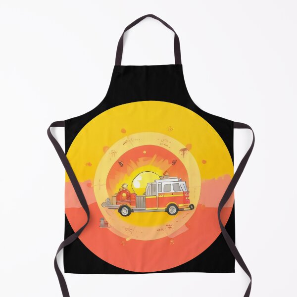 Item preview, Vintage Fire Truck Art Print – Retro Rescue Scene with Bold Colors designed and sold by Pastel-Pulse.