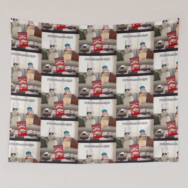 Item preview, Movie Night Cats Love Popcorn - Popcorn Meme - Perfect for Movie Lovers and Snack Enthusiasts designed and sold by Earth Nature Creations.