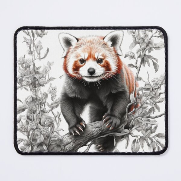 Item preview, Black and white Red Panda pencil drawing designed and sold by Pencil-Art.