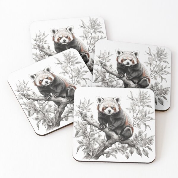 Item preview, Black and white Red Panda pencil drawing designed and sold by Pencil-Art.