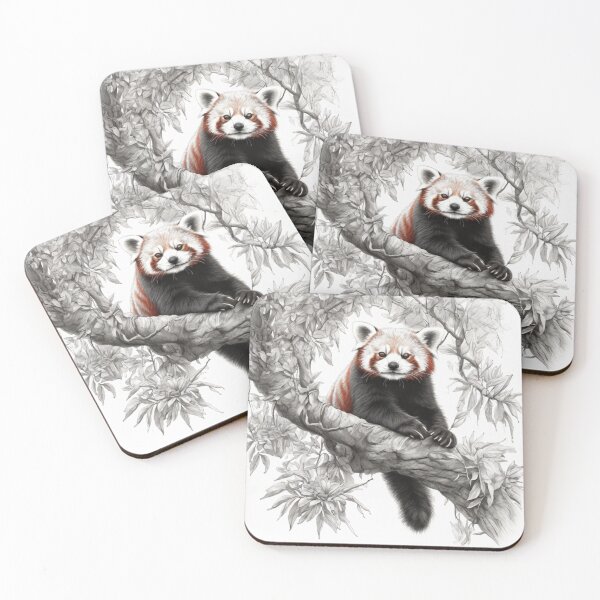Item preview, Black and white Red Panda pencil drawing designed and sold by Pencil-Art.