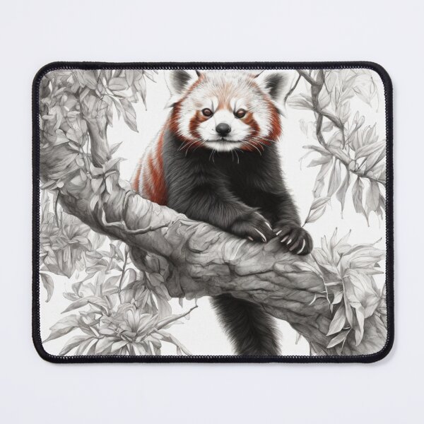 Item preview, Black and white Red Panda pencil drawing designed and sold by Pencil-Art.