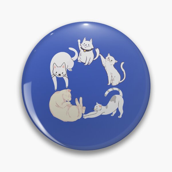 Item preview, Charming 90s Anime Cats: Adorable White and Gray Feline Duo in Circular Harmony designed and sold by EducaPro.