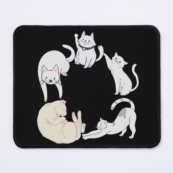 Item preview, Charming 90s Anime Cats: Adorable White and Gray Feline Duo in Circular Harmony designed and sold by EducaPro.