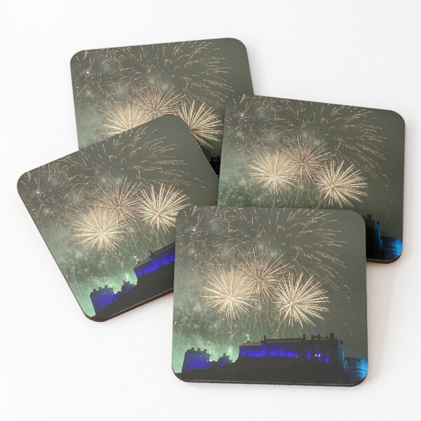 Item preview, Edinburgh Castle with New Year fireworks designed and sold by SarahLewisArt.
