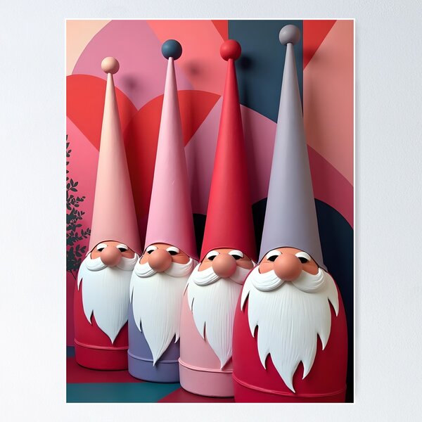 Item preview, Nordic Gnomes Retro Modern Christmas Kitsch designed and sold by taiche.