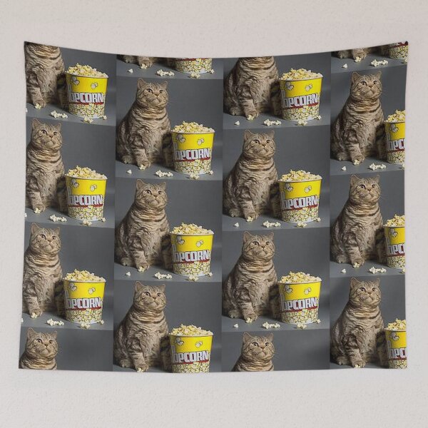 Item preview, Kitty Movie Night Cats Love Popcorn - Popcorn Meme - Perfect for Movie Lovers and Snack Enthusiasts designed and sold by Earth Nature Creations.
