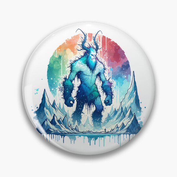 Item preview, Icy Frost Giant Mythical Creature Watercolor Art designed and sold by TessaraDesigns.