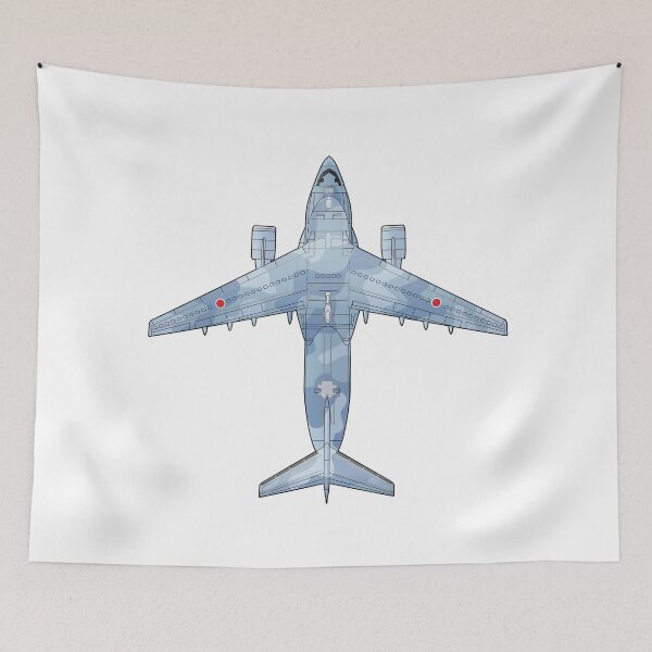 Artikelvorschau, JASDF C-2 Blauwal Militärtransportflugzeug HD 4C Illustration entworfen und verkauft von MIL-ART-JPN.