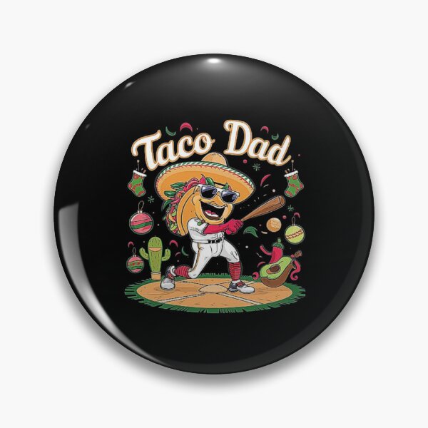 Item preview, Taco Dad Hitting Baseball with Sombrero and Sunglasses designed and sold by love3617.