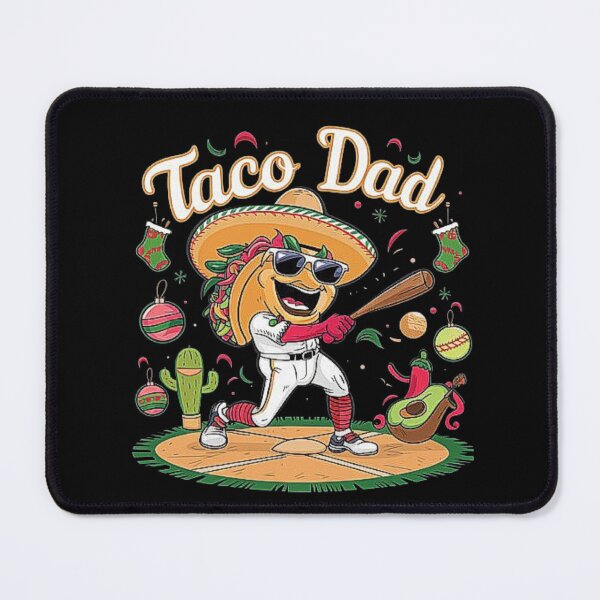 Item preview, Taco Dad Hitting Baseball with Sombrero and Sunglasses designed and sold by love3617.