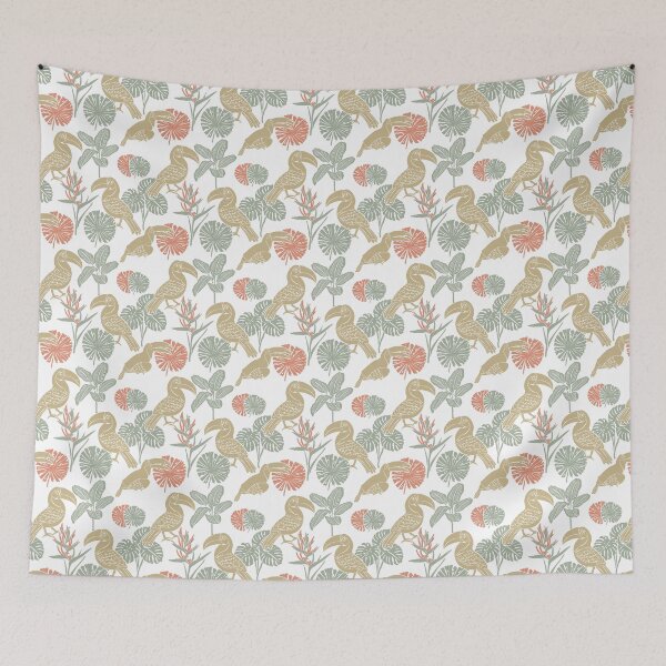 Item preview, Toucan Birds With Exotic Flowers and Leaves designed and sold by daniela-rus.