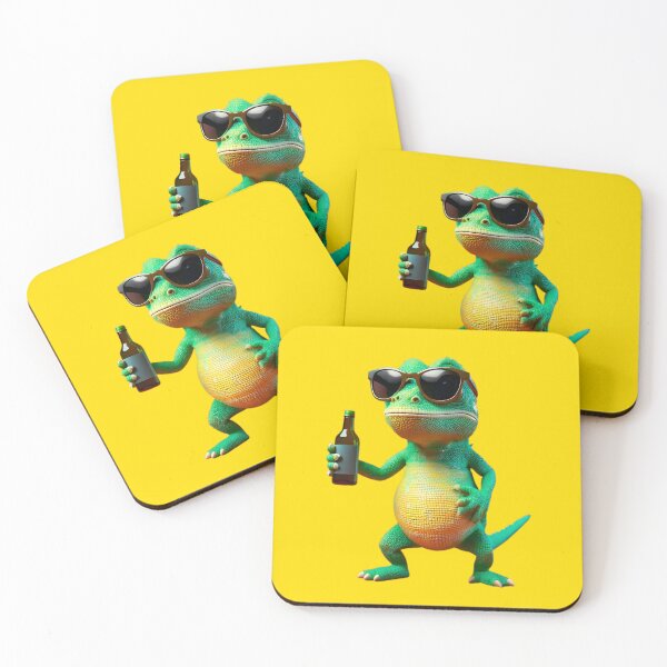 Item preview, Stylish Chameleon with a Beer designed and sold by AleTot.