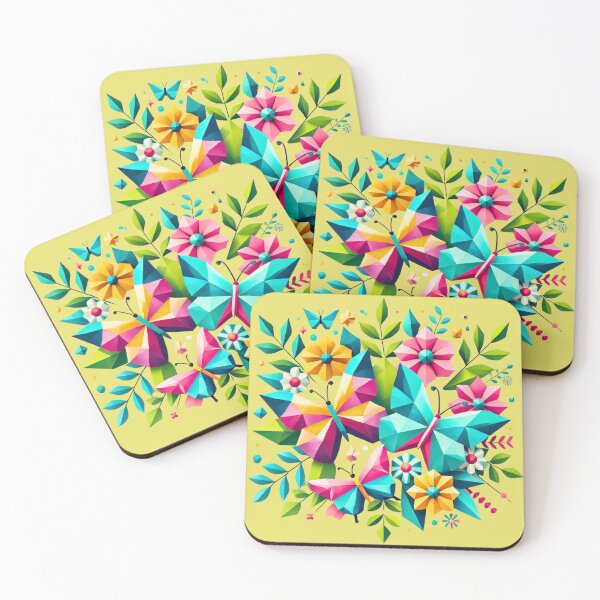 Item preview, Geometric Butterflies in Blooming Garden designed and sold by PrismWild.