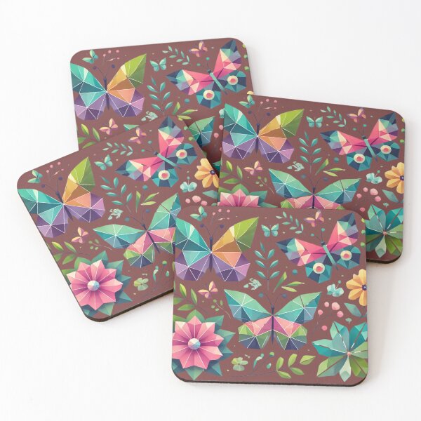 Item preview, Vibrant Geometric Butterflies and Floral Nature designed and sold by PrismWild.