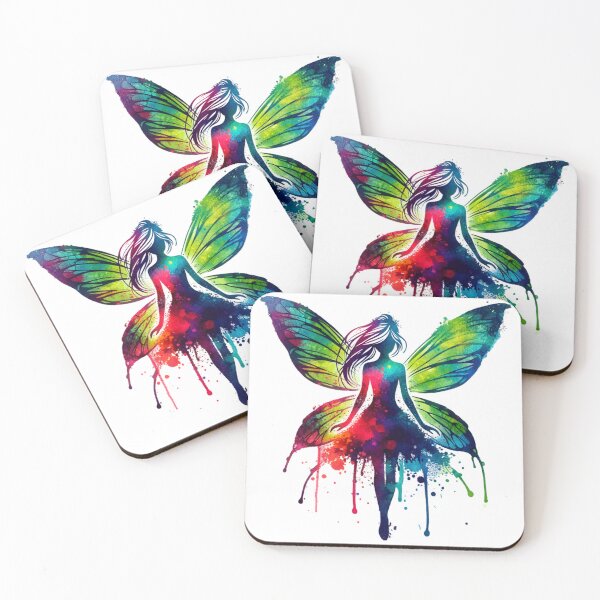 Item preview, Vibrant Fairy Silhouette Watercolor Fantasy Art designed and sold by TessaraDesigns.