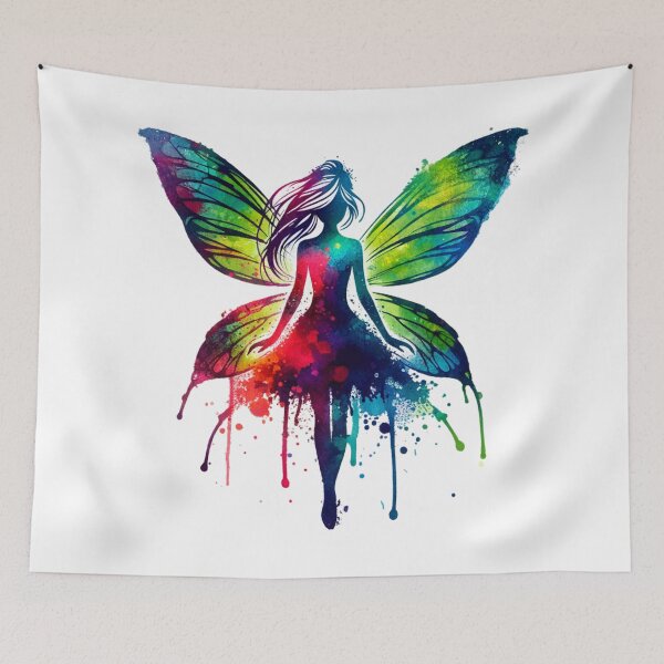 Item preview, Vibrant Fairy Silhouette Watercolor Fantasy Art designed and sold by TessaraDesigns.